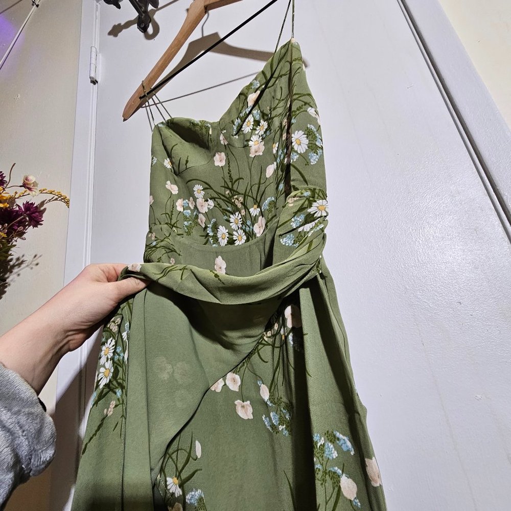 Reformation Green Floral Midi Dress - Picture 7 of 14